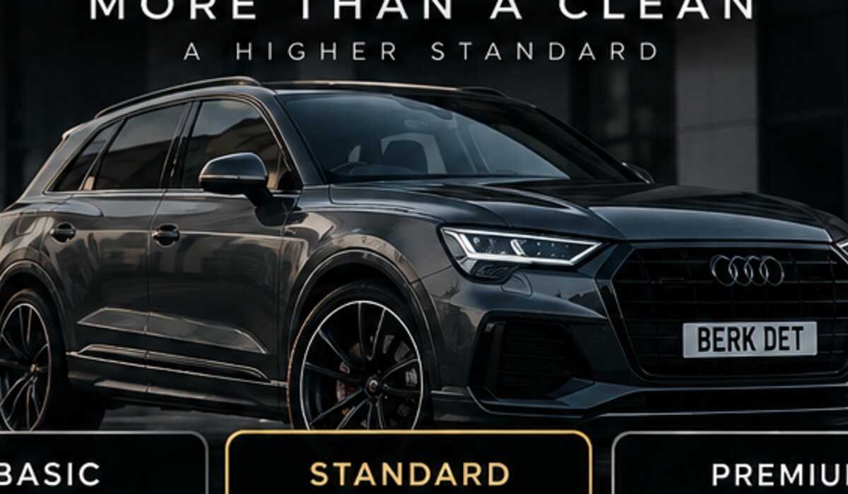 Clean glossy black SUV side profile